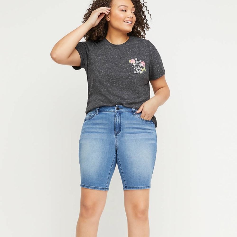 Lane Bryant MidRise Essential Stretch Bermuda Sz14